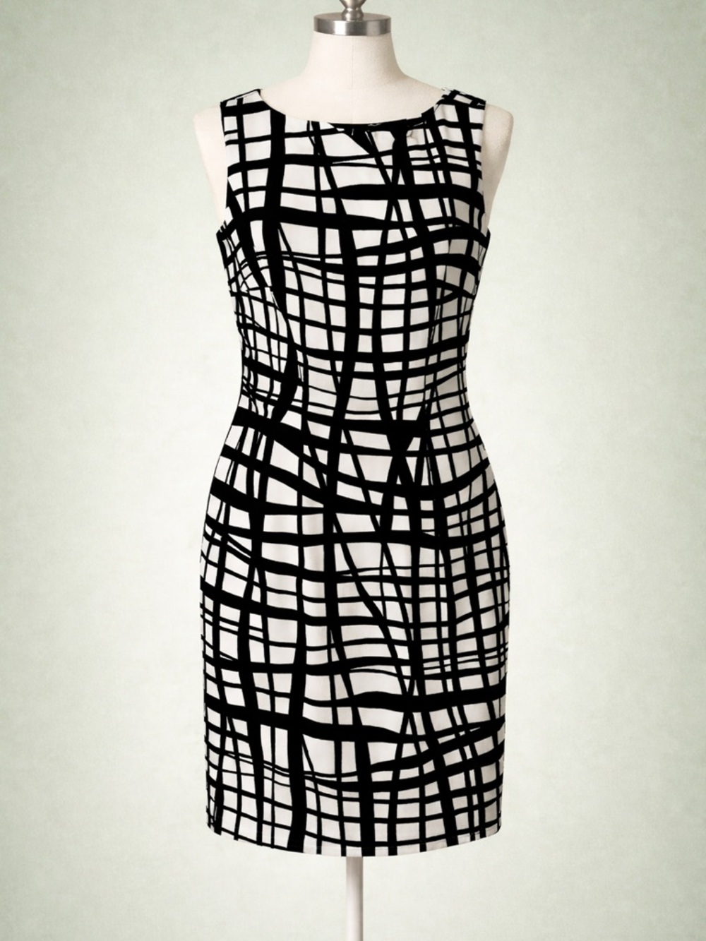 AGB Black & White Grid‎ Sheath Dress